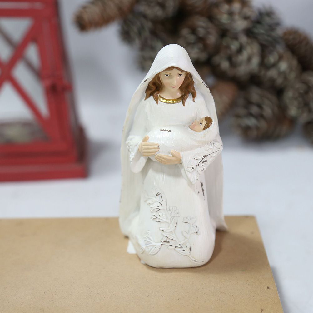 Christmas Nativity Figures Ornaments Resin Craft Traditional Nativity Scene Figures Resin Figures Statue Christ Birth of Jesus Ornaments