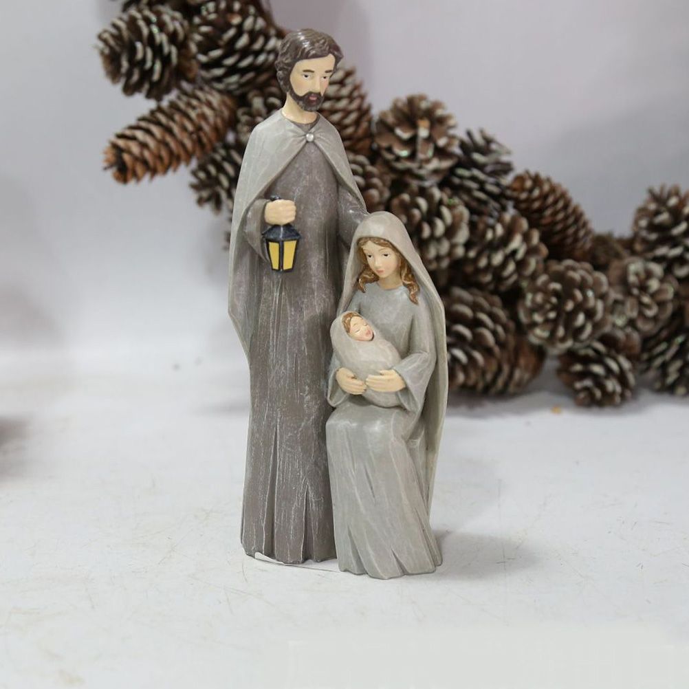 Christmas Nativity Figures Ornaments Resin Craft Traditional Nativity Scene Figures Resin Figures Statue Christ Birth of Jesus Ornaments