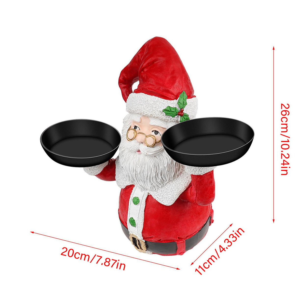 Christmas Snowman Treats Holder Santa Holding Tray Fruit Bowl Rack Resin Home Party Food Snack Storage Rack