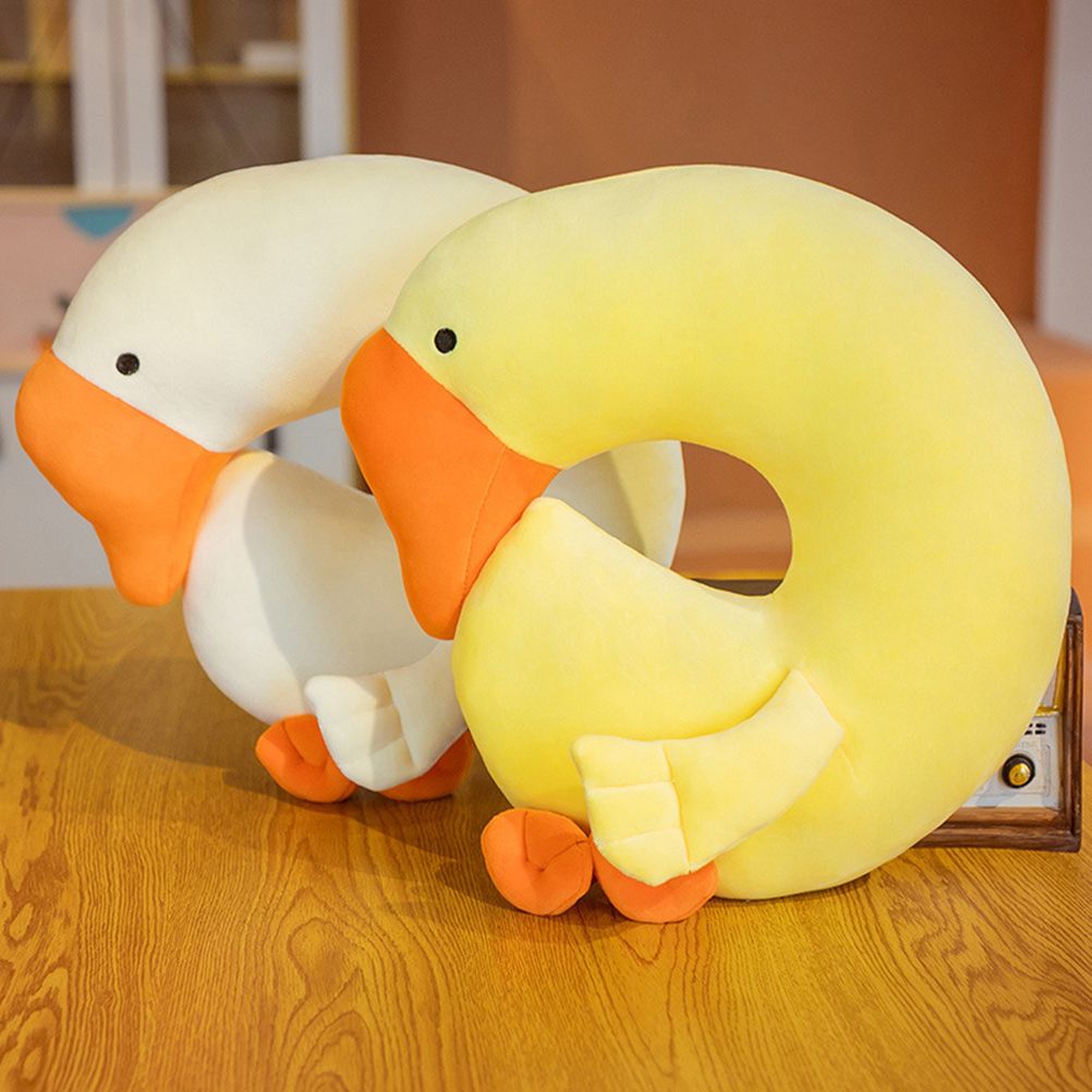 Japanese Anime Duck Plush Dolls Big Goose U Shaped Neck Pillow Cute Stuffed Animal Toy Travel Pillow Birthday Xmas Gift
