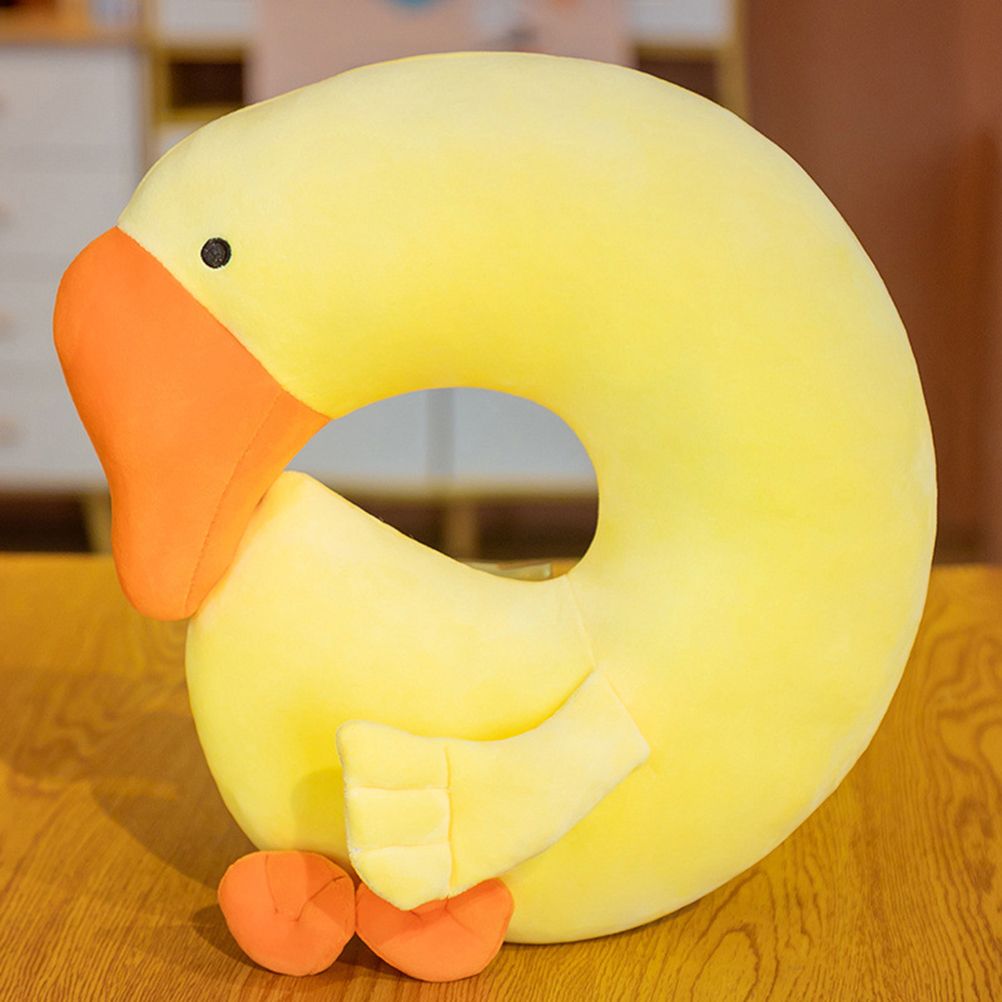 Japanese Anime Duck Plush Dolls Big Goose U Shaped Neck Pillow Cute Stuffed Animal Toy Travel Pillow Birthday Xmas Gift
