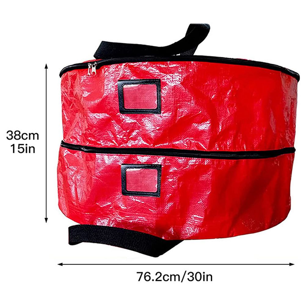 Double Layer Christmas Wreath Storage Bag Large Capacity Wreath Storage Container Wreath Storage Box with Dual Zippers and Handles
