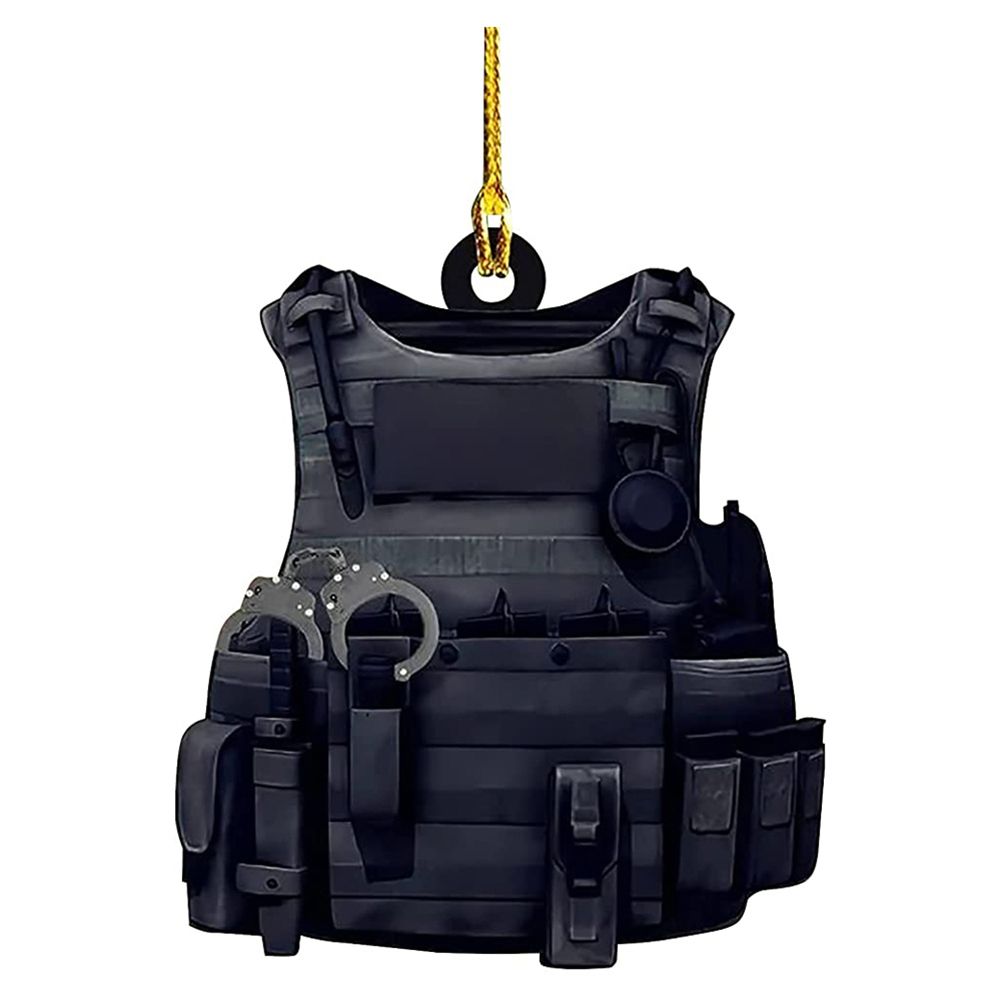 Christmas Pendant Police Equipment Santa Christmas Tree Hanging Ornament Car Rearview Mirror Backpack Pendant Holiday Party Decoration