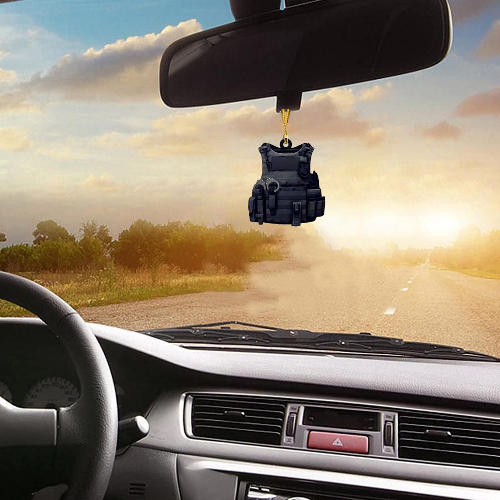 Christmas Pendant Police Equipment Santa Christmas Tree Hanging Ornament Car Rearview Mirror Backpack Pendant Holiday Party Decoration