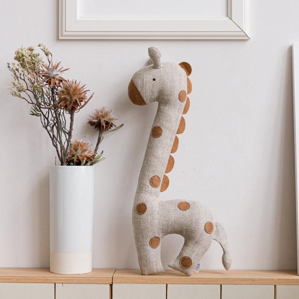 Cartoon Stuffed Plush Animal Pillow Cotton Goose Giraffe Rooster Plush Cushion Animal Cushion Home Office Decor Birthday Gift