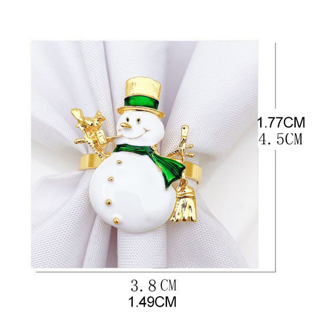 Christmas Napkin Rings Set of 6 Snowman Metal Napkin Ring Holders for Dining Table Decor for Holiday Party Decoration