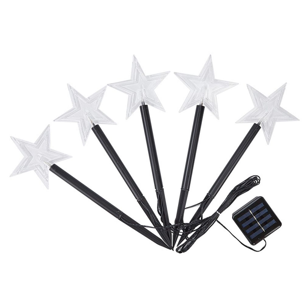 Solar Christmas Star Lights Outdoor Energy Saving Waterproof Solar Powered Stake Lights Decorations for Home Pathway Garden Walkway Yard Lawn Patio