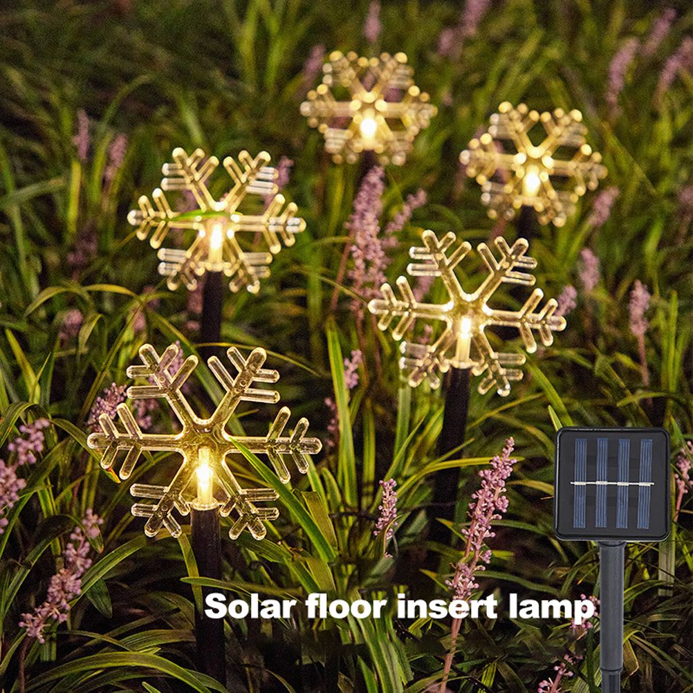 Solar Christmas Star Lights Outdoor Energy Saving Waterproof Solar Powered Stake Lights Decorations for Home Pathway Garden Walkway Yard Lawn Patio