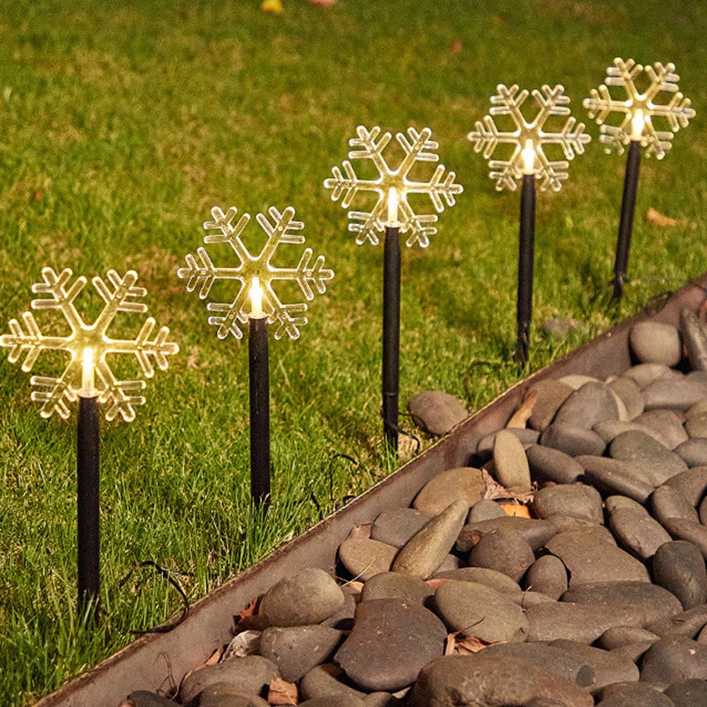 Solar Christmas Star Lights Outdoor Energy Saving Waterproof Solar Powered Stake Lights Decorations for Home Pathway Garden Walkway Yard Lawn Patio