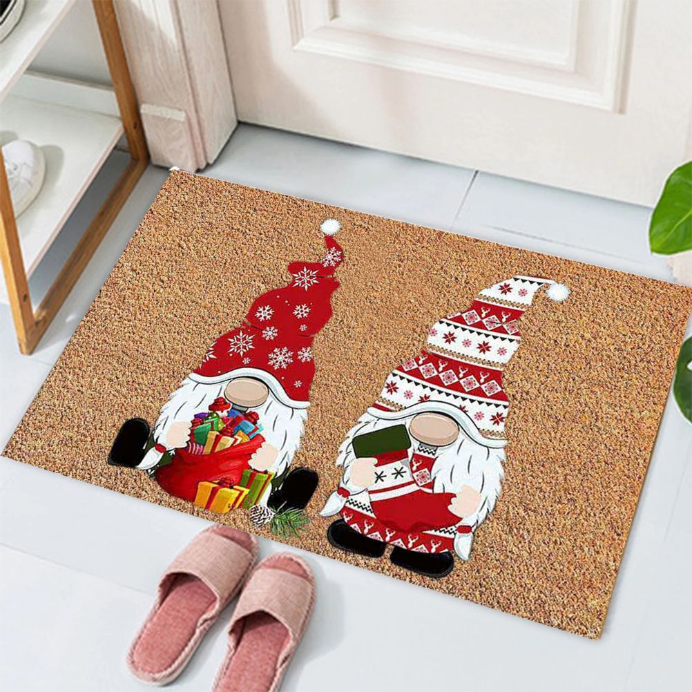Christmas Welcome Doormat Gnome Dwarf Anti Fouling Mat for Home Bathroom Entrance Door Christmas Decoration
