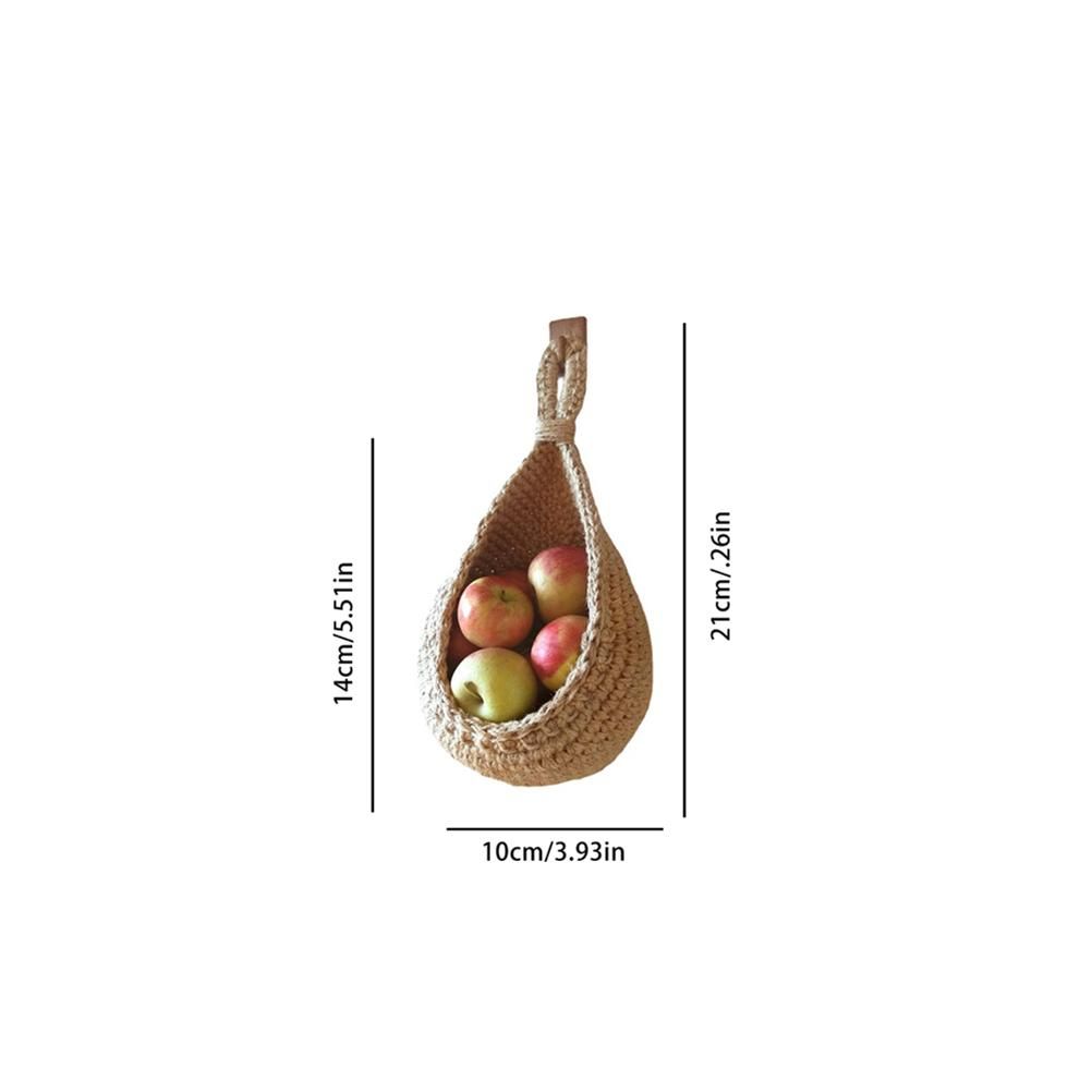 Hanging Wall Vegetable Fruit Basket Kitchen Hanging Storage Farm House Basket Bohemian Handwoven Wall Mount Fruit Veggie Basket