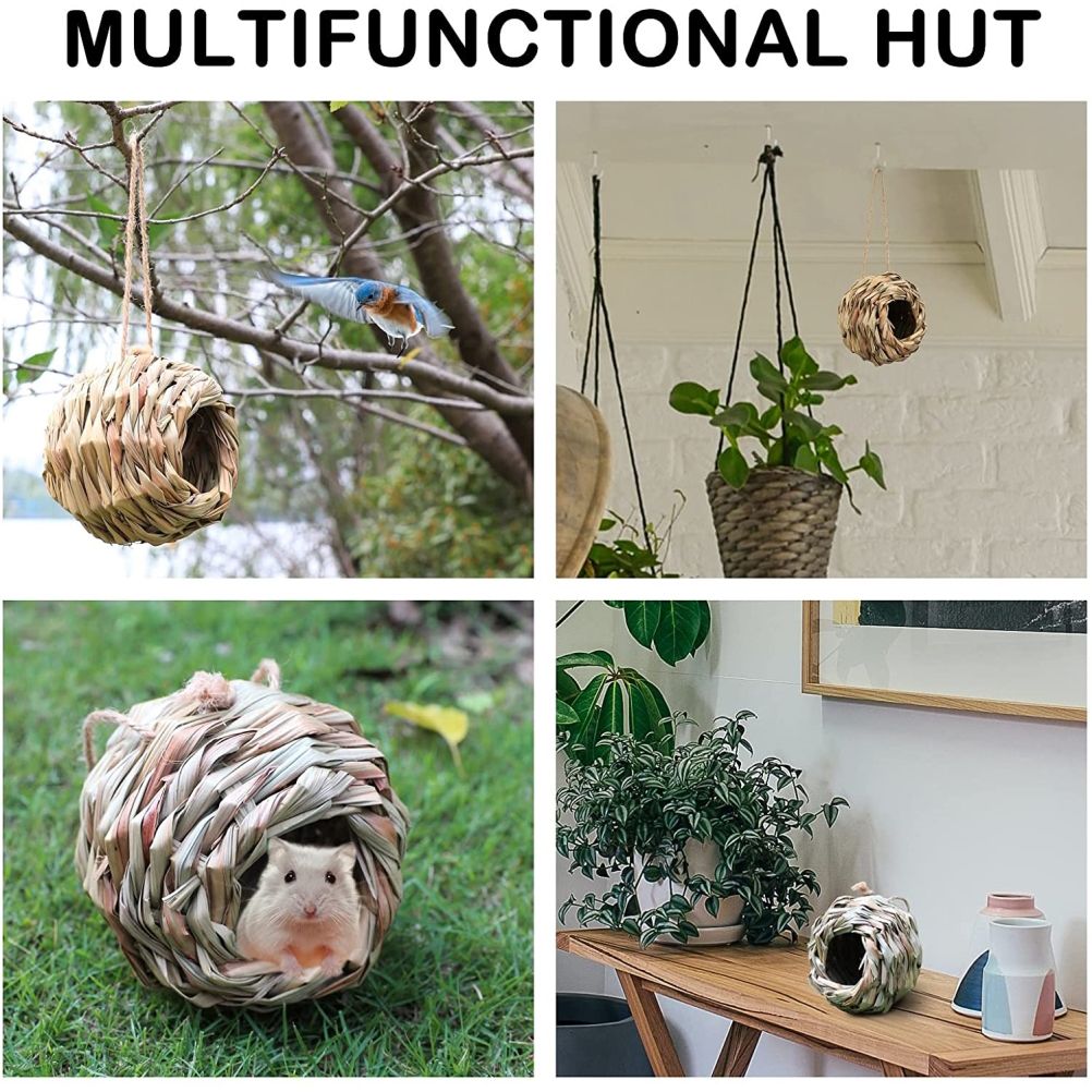 Hummingbird Houses for Outside Hanging Natural Hand Woven Bird Nesting Finch Bird House Gifts for Indoor Outdoor Decoration
