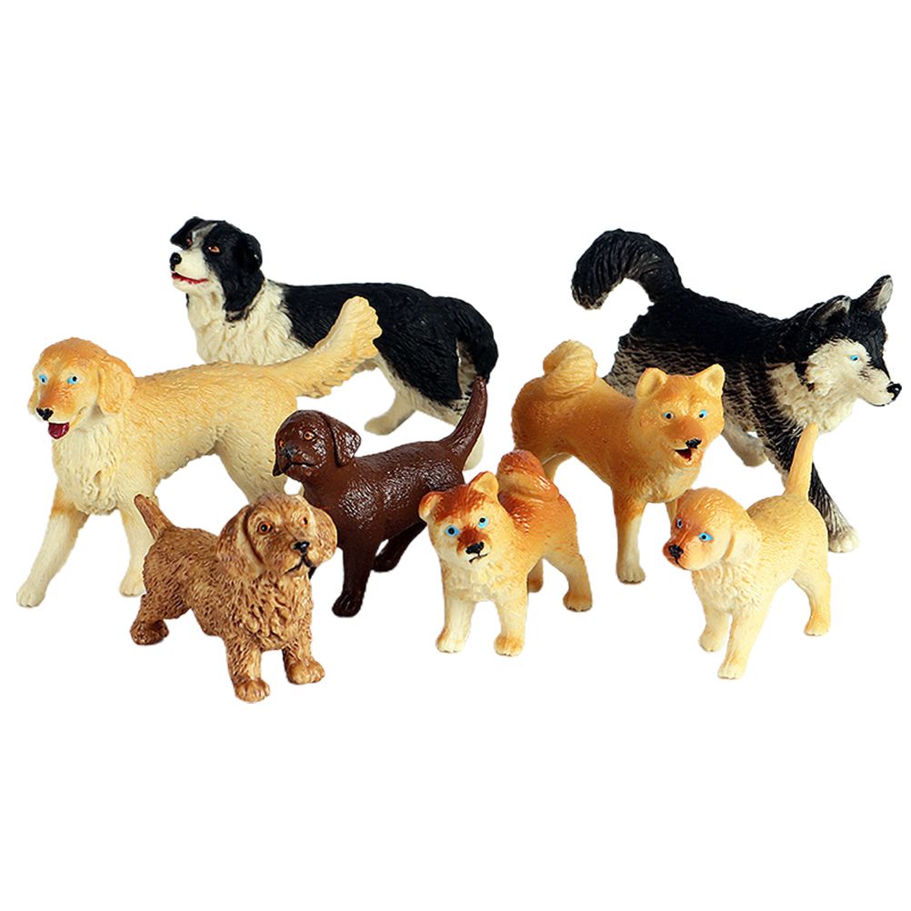 Dog Figurines Model Toy Set Simulation PVC Dog Figures Animals Toy Playset Educational Learning Toys for Kids