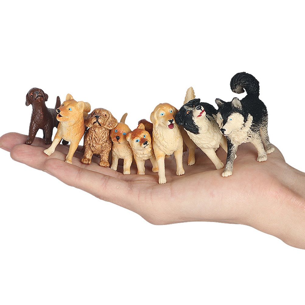 Dog Figurines Model Toy Set Simulation PVC Dog Figures Animals Toy Playset Educational Learning Toys for Kids
