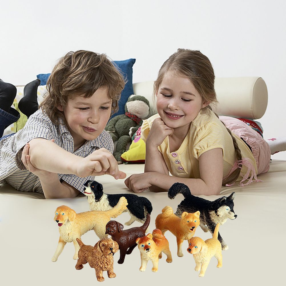 Dog Figurines Model Toy Set Simulation PVC Dog Figures Animals Toy Playset Educational Learning Toys for Kids