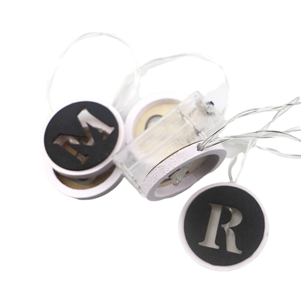 Ramadan LED String Light Decoration Wooden Hollow Letters Pendant for Ramadan Eid Mubarak Home Decor