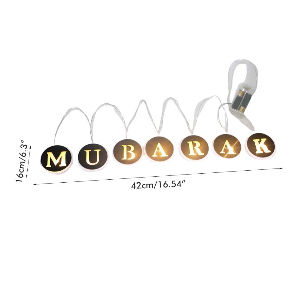 Ramadan LED String Light Decoration Wooden Hollow Letters Pendant for Ramadan Eid Mubarak Home Decor