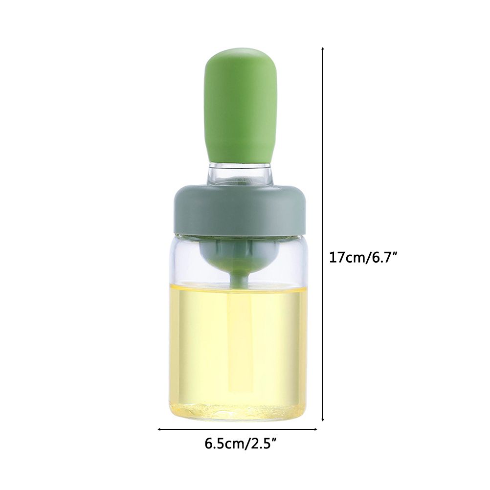 Oil Bottle with Silicone Brush Oil Dispenser Silicone Dropper Measuring Oil Container for Kitchen Cooking Frying Baking