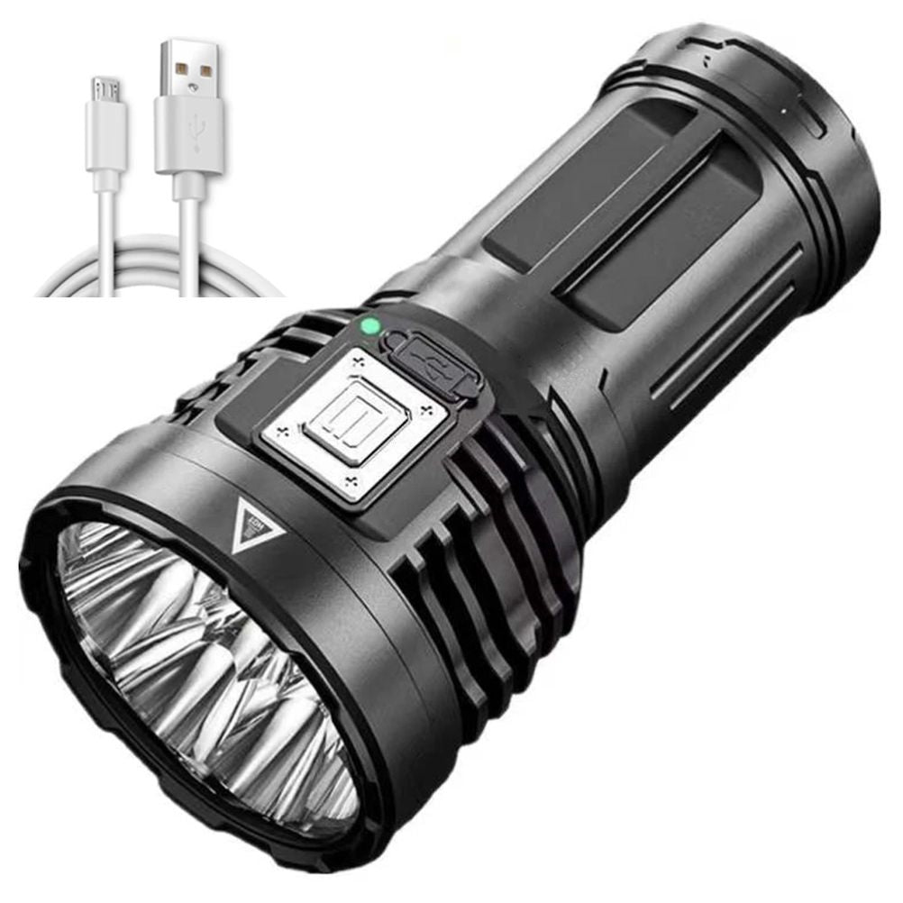 LED Outdoor Flashlight USB Rechargeable Super Bright Flashlight for Outdoor Camping Fishing Hiking