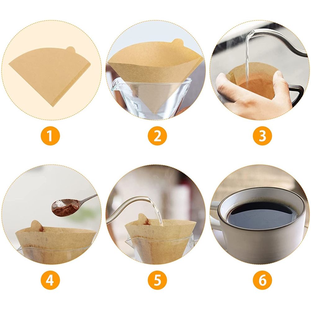 100 Pcs V60 Cone Coffee Filters Paper Coffee Filters #2 Cone Paper Natural Coffee Filters