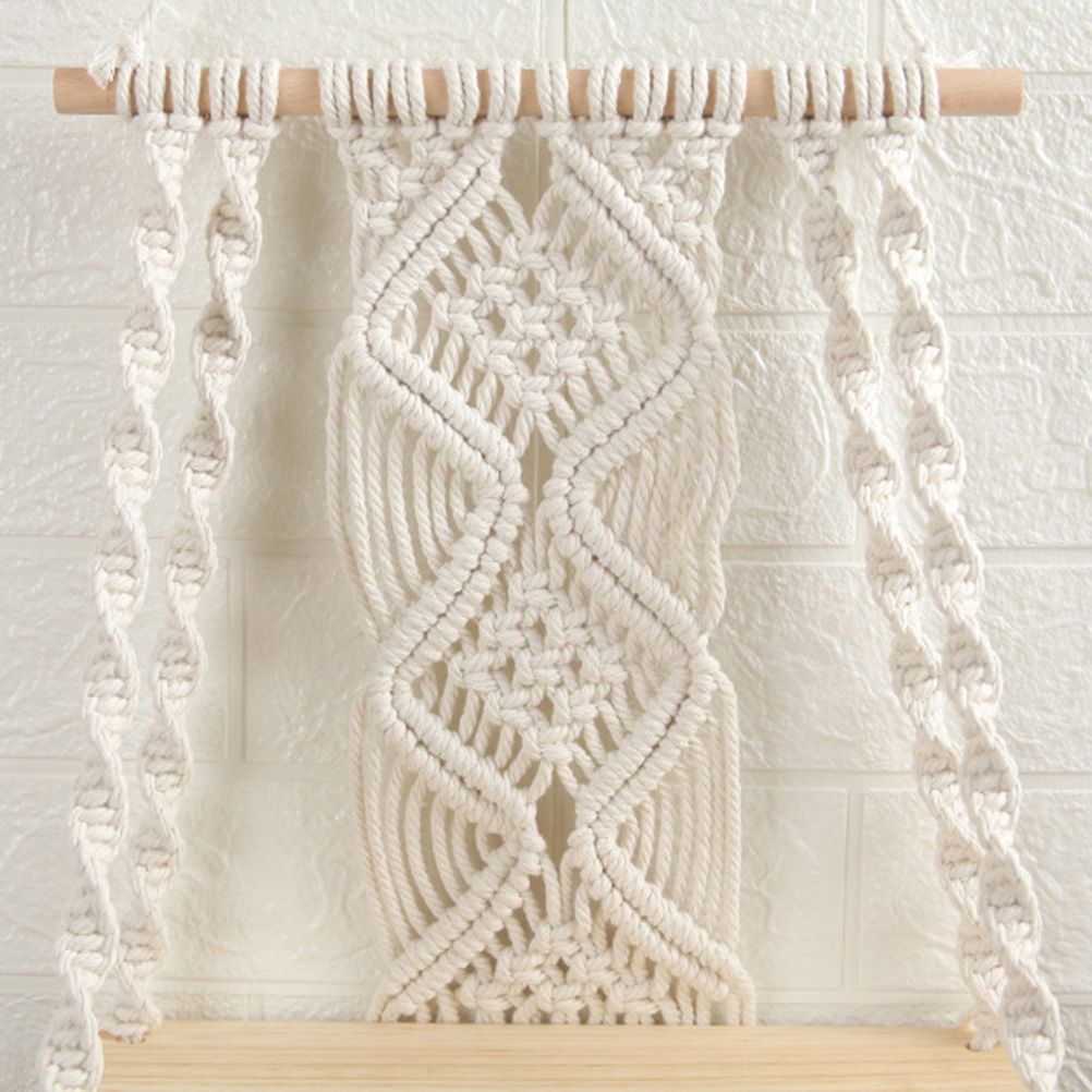 Boho Macrame Wall Hanging Shelf Macrame Wall Decor Woven Tassel Tapestry Wall Shelf Handmade Cotton Rope Plant Holder Tapestry