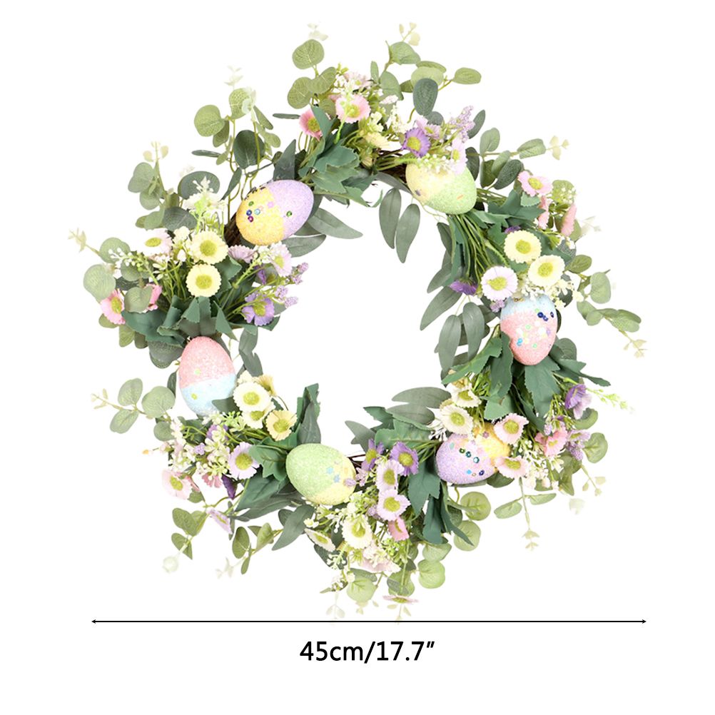 Easter Wreath Easter Eggs Daisy Garland Simulation Plants Door Hanger Easter Decoration
