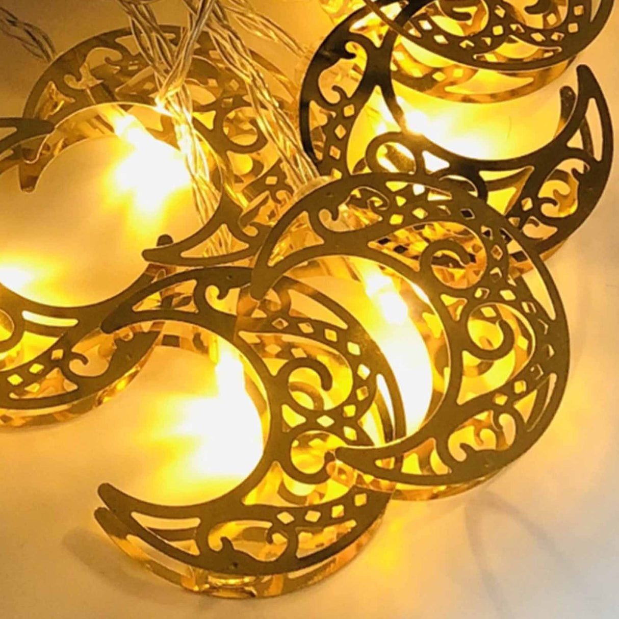 Ramadan Eid String Light Battery Operated Moon Star Lamp Mubarak Moon LED String Lights for Indoor Ramadan Festival Decorations