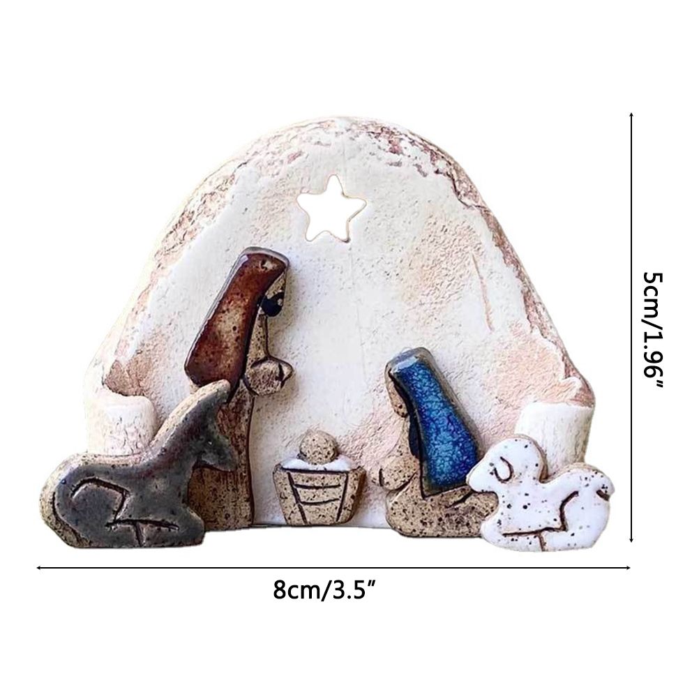 Christian Nativity Resin Ornaments Decorations Nativity Scene Handicraft Easter Table Decorations