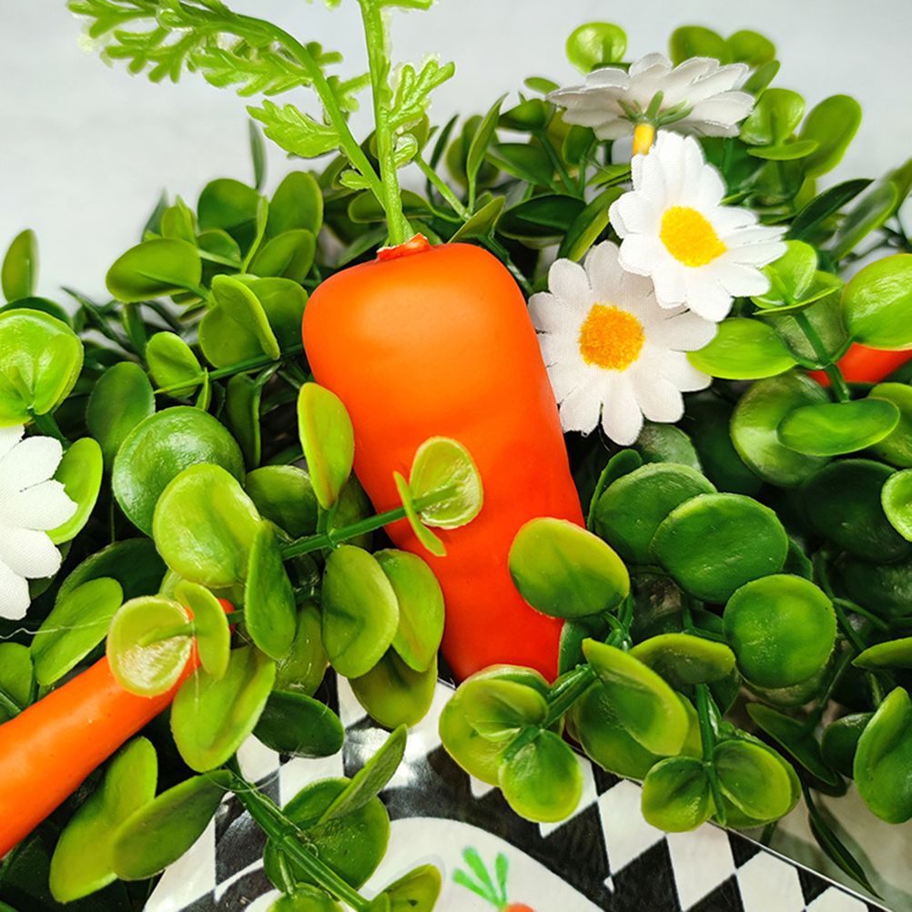 Easter Carrot Wreath Daisy Eucalyptus Wreath Indoor Outdoor Happy Easter Hanging Ornaments Home Front Door Party Decorations