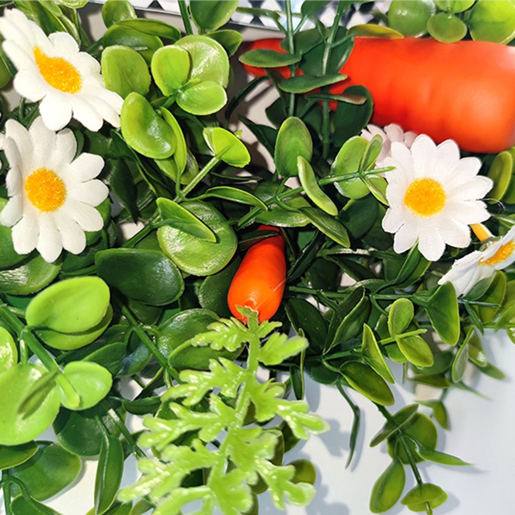 Easter Carrot Wreath Daisy Eucalyptus Wreath Indoor Outdoor Happy Easter Hanging Ornaments Home Front Door Party Decorations