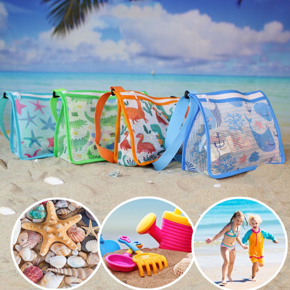 Children Beach Mesh Bag Kids Outdoor Net Storage Bag with Adjustable Strap Kids Sand Crossbody Bag for Toy
