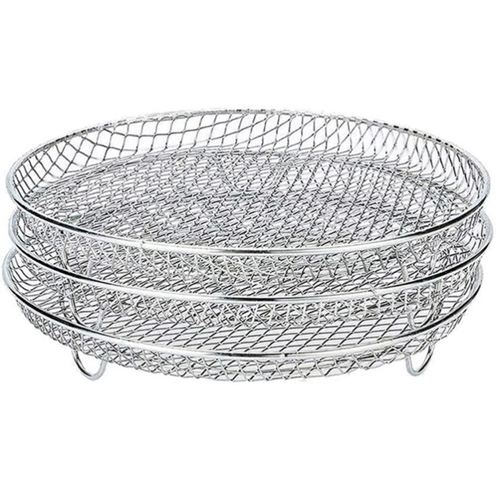 3 Pcs/Set Air Fryer Rack for 4.2QT-5.8QT Air Fryer Three Stackable Dehydrator Racks Stainless Steel Air Fryer Stand Air Fryer Accessories
