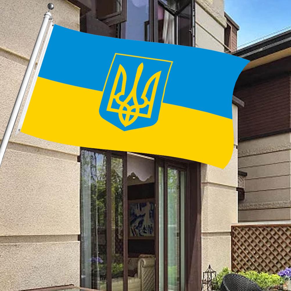 Ukraine National Flag 90x150cm Blue Yellow Ukraine Flying Flag for Courtyard Outdoor Lawn Decoration