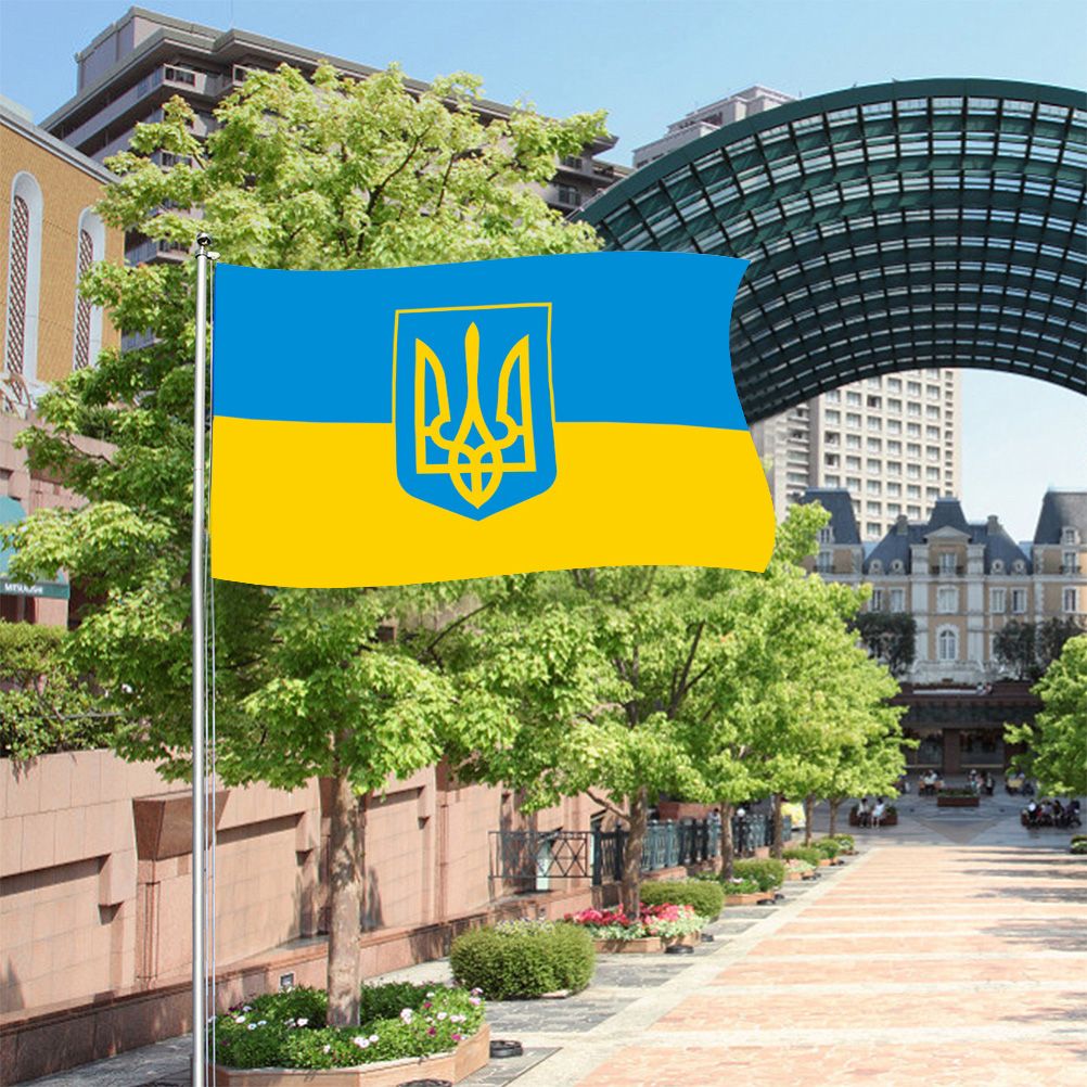 Ukraine National Flag 90x150cm Blue Yellow Ukraine Flying Flag for Courtyard Outdoor Lawn Decoration