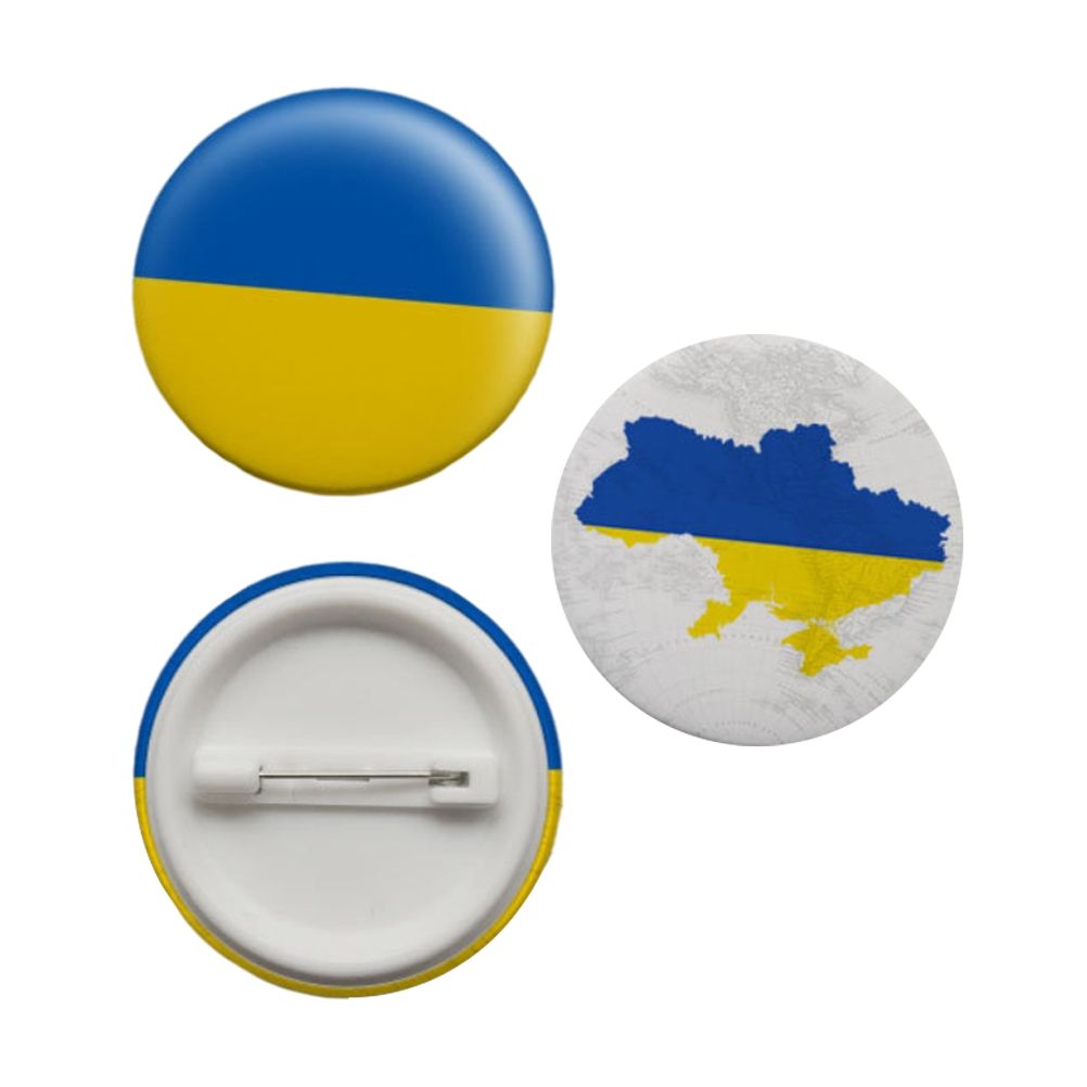 3PCS 44mm Ukrainian Flag Lapel Pin Ukrainian Flag Badge National Pin Brooch Badge
