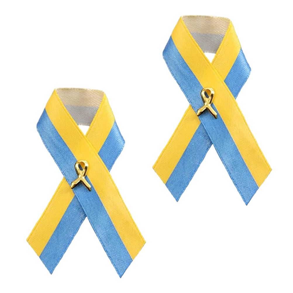 Ukrainian Flag Peace Knot Brooch Blue Yellow Ribbon Badge Pins for Clothes Backpack Hat Bag