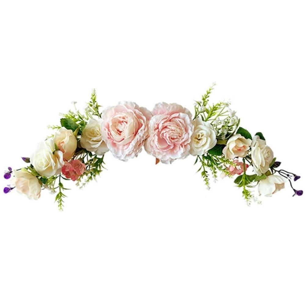 Artificial Peony Flower Swag Wedding Arch Flowers Artificial Floral Swag Decorative Swag for Lintel Wedding Arch Front Door Decor