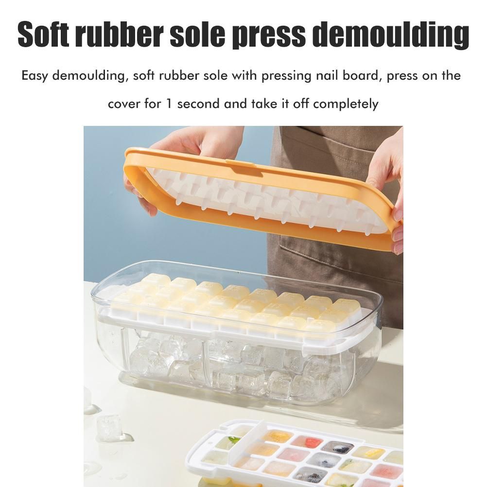 Press Ice Cube Maker Box DIY Ice Tray Mould Quick Ice Maker Box for Whisky Cocktails Juices