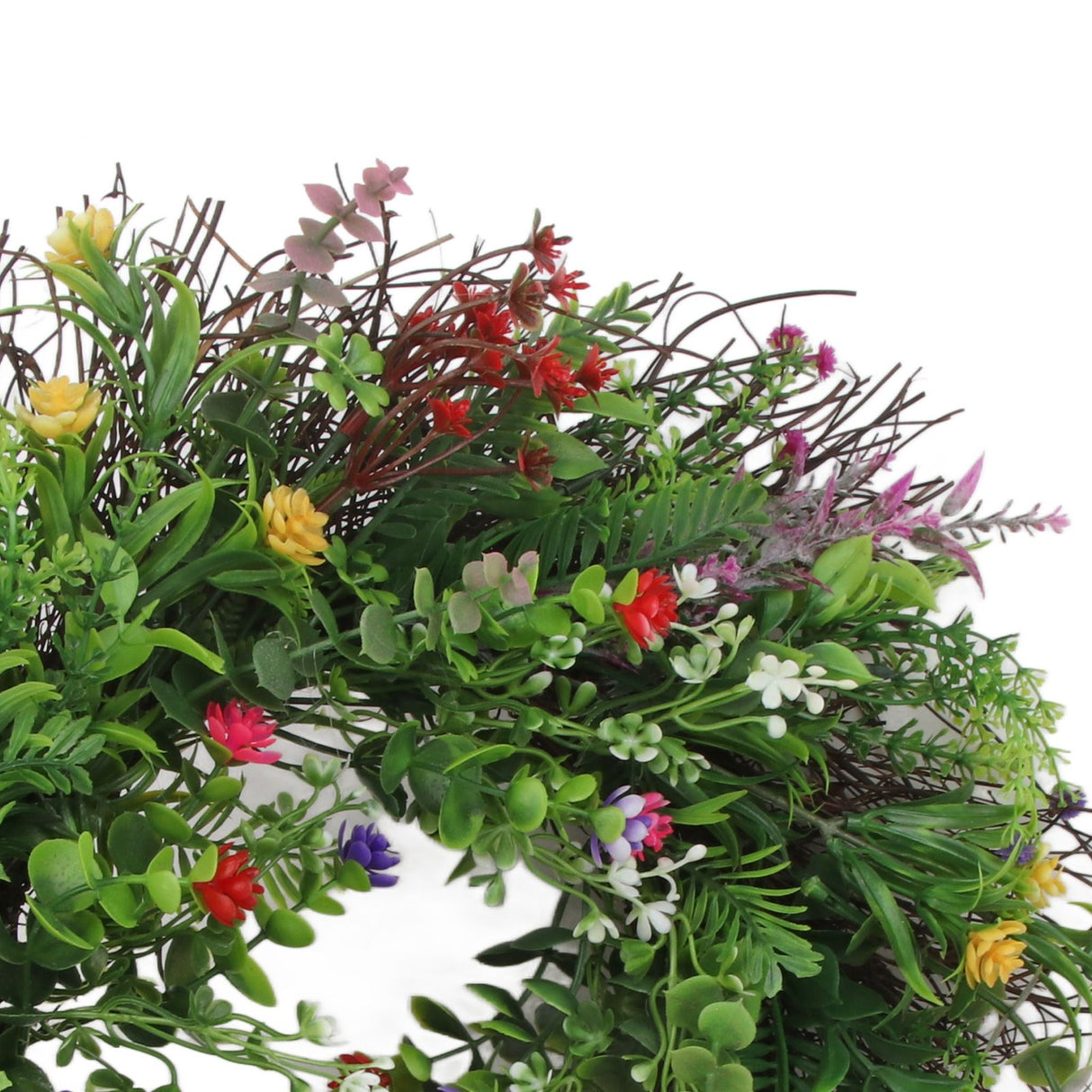 Spring Wildflowers Wreath for Front Door Dried Flower Artificial Wreath Hanging for Home Mall Wedding Decoration
