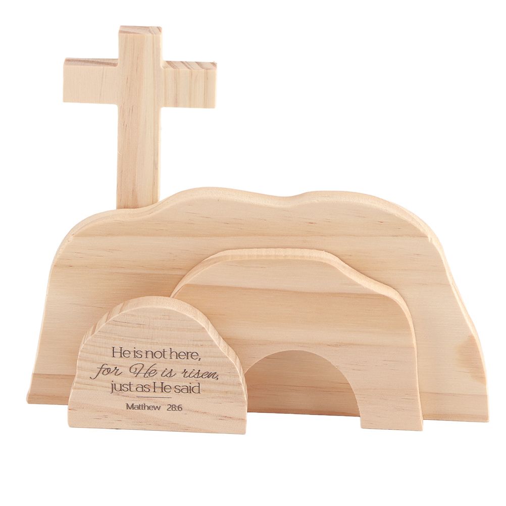 Easter Resurrection Scene Wooden Ornaments for The Home Table Jesus Nativity Scene Decorations Christian Figurine Ornament