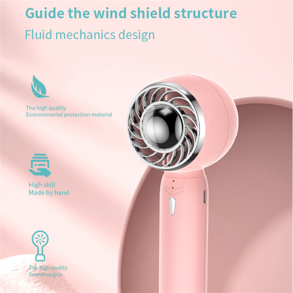 Handheld Fan USB Rechargeable Cooling Fan Silent 2000mAh Fan Summer Cooler Fan for Outdoor Travel