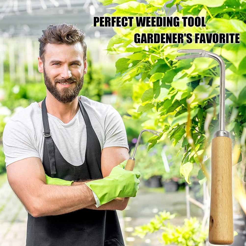 Hand Weed Puller V Shape Weeder Weeding Tools with Handle for Garden Weed Removal Tool Gardening Accessories