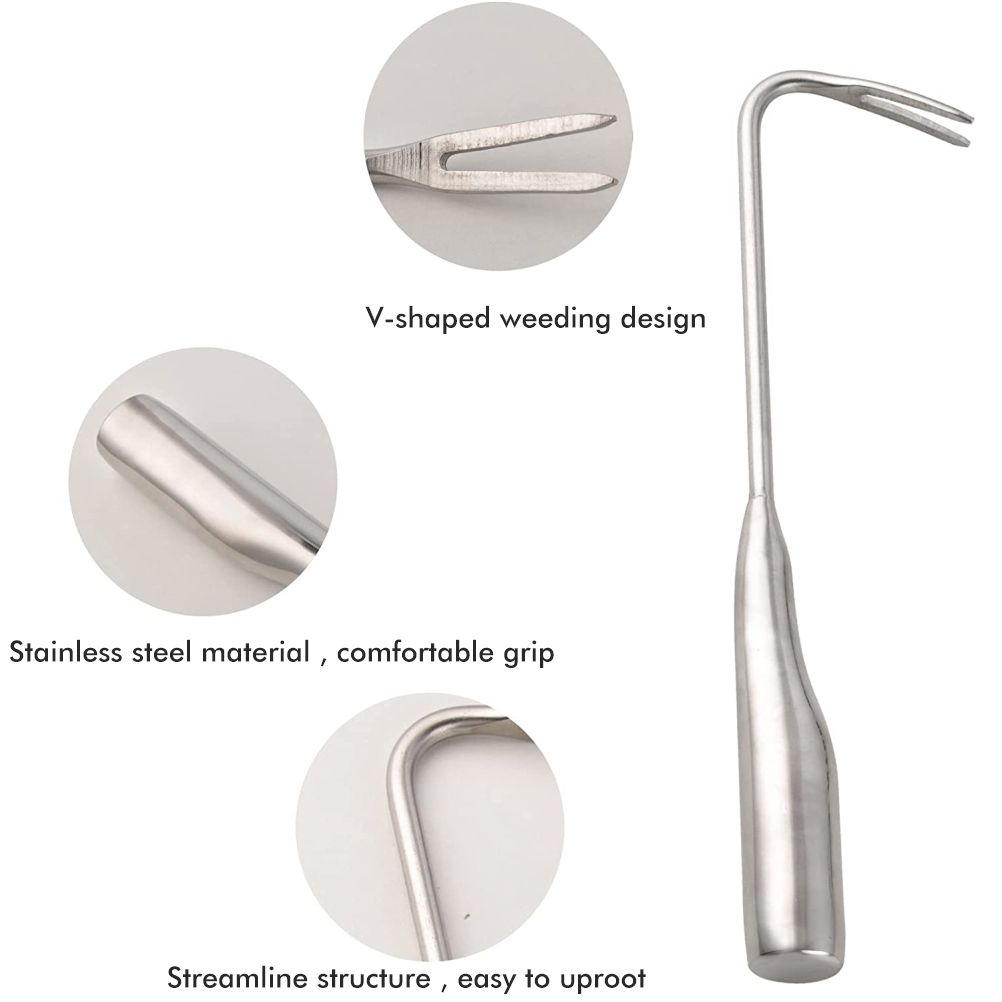 Hand Weed Puller V Shape Weeder Weeding Tools with Handle for Garden Weed Removal Tool Gardening Accessories