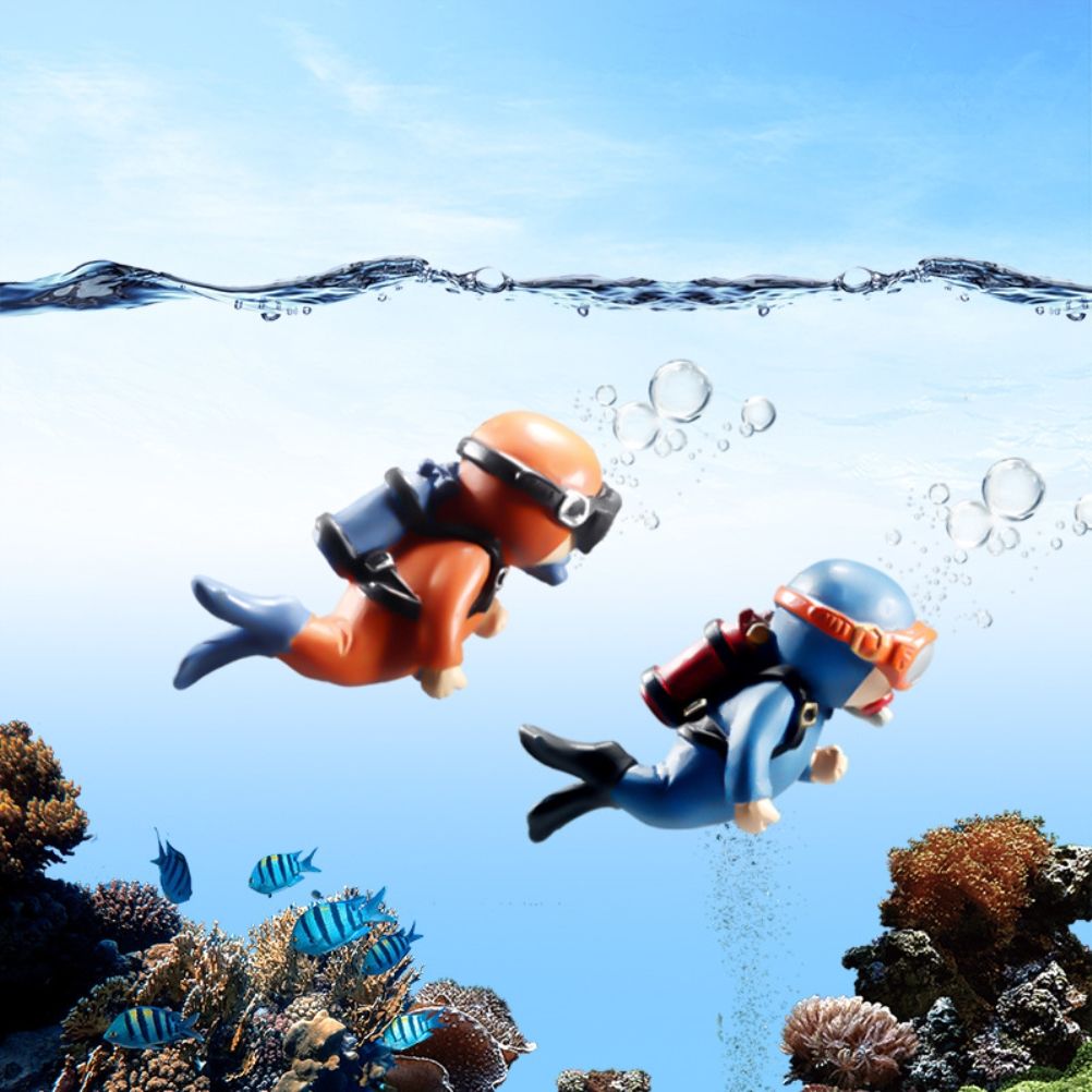 Aquarium Miniature Decoration Diver Figure Fish Tank Decoration Landscape Aquarium Accessories