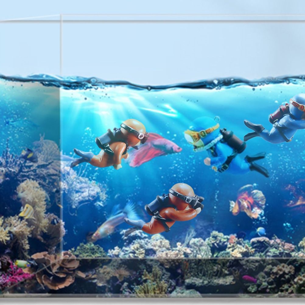 Aquarium Miniature Decoration Diver Figure Fish Tank Decoration Landscape Aquarium Accessories