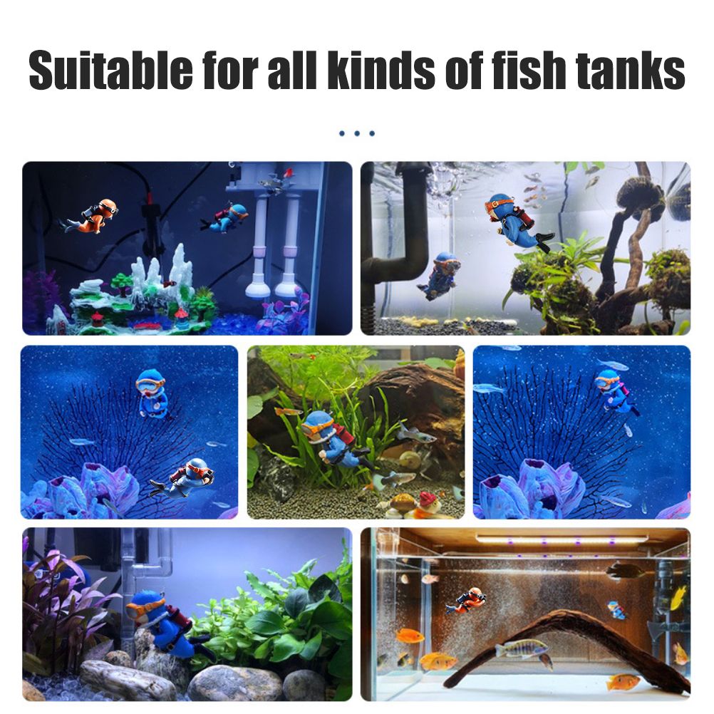 Aquarium Miniature Decoration Diver Figure Fish Tank Decoration Landscape Aquarium Accessories