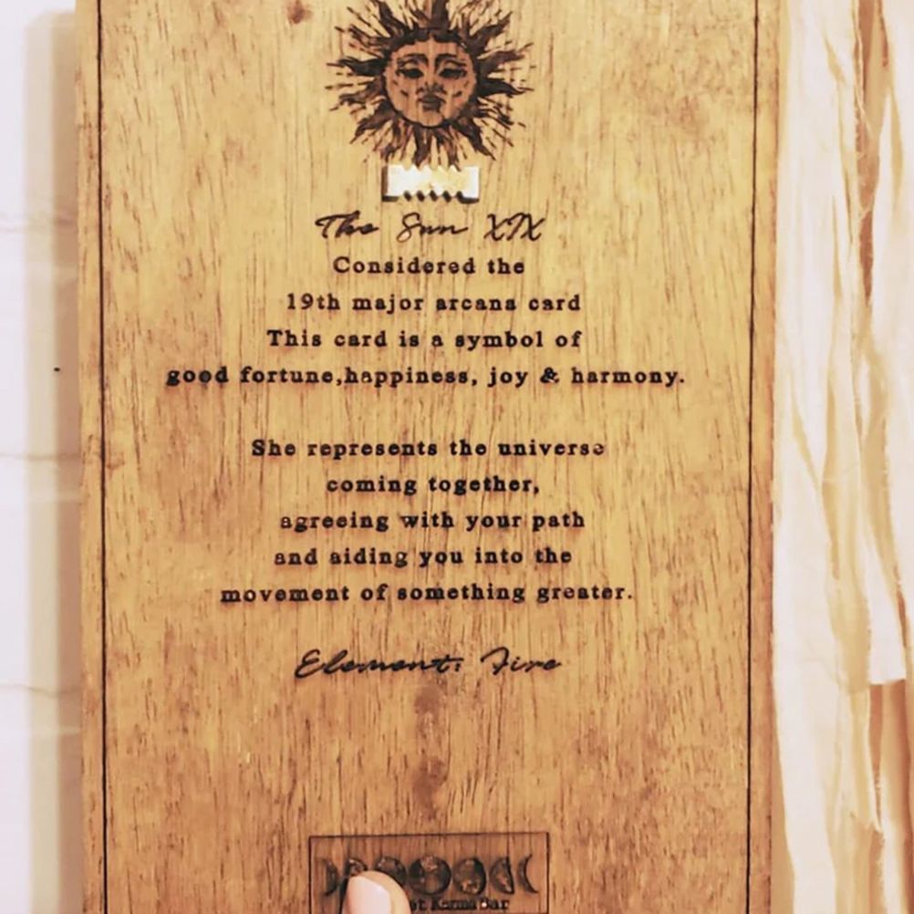 Sun XIX Tarot Card Mirrors Wooden Tarot Mirror Home Ornament