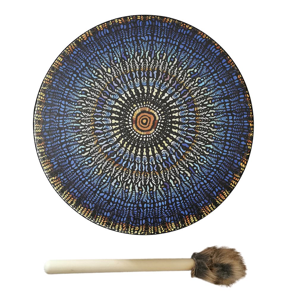 Shaman Drum with Drum Stick Vegetarian Shaman Fire Drum Home Ornament Shamanic Drum Hand Drum for Kids Adults
