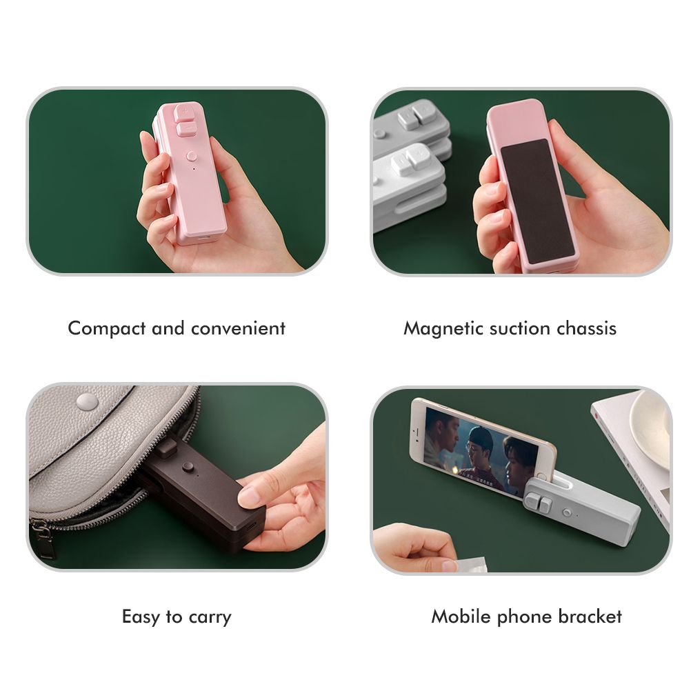 Mini Bag Sealer Rechargeable Heat Sealer Food Bag Sealer for Food Storage Portable 2 in 1 Sealer and Cutter for Plastic Bags