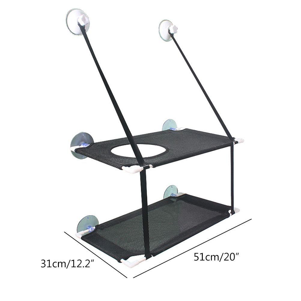 Double Layer Cat Window Hammock Cat Window Perch Strong Suction Cups Cat Hammock for Window Kitty Sunny Seat